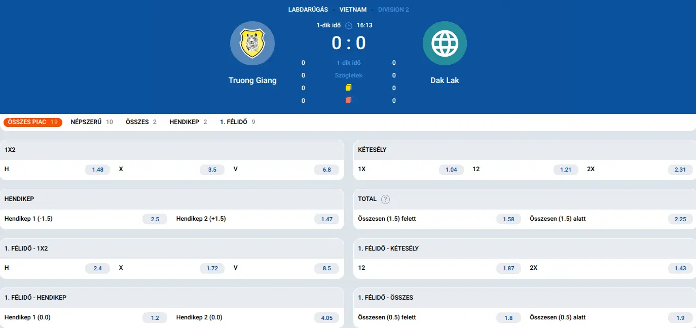 Mostbet sportfogadási felület élő labdarúgó mérkőzés piacaival és oddsokkal