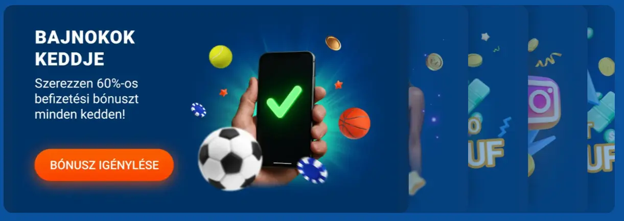 Mostbet Bajnokok keddje 60 százalékos befizetési bónusz